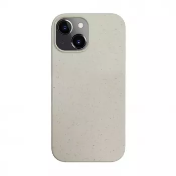 iLike Funda de silicona y plástico Eco Print Design para Apple iPhone 14 blanca