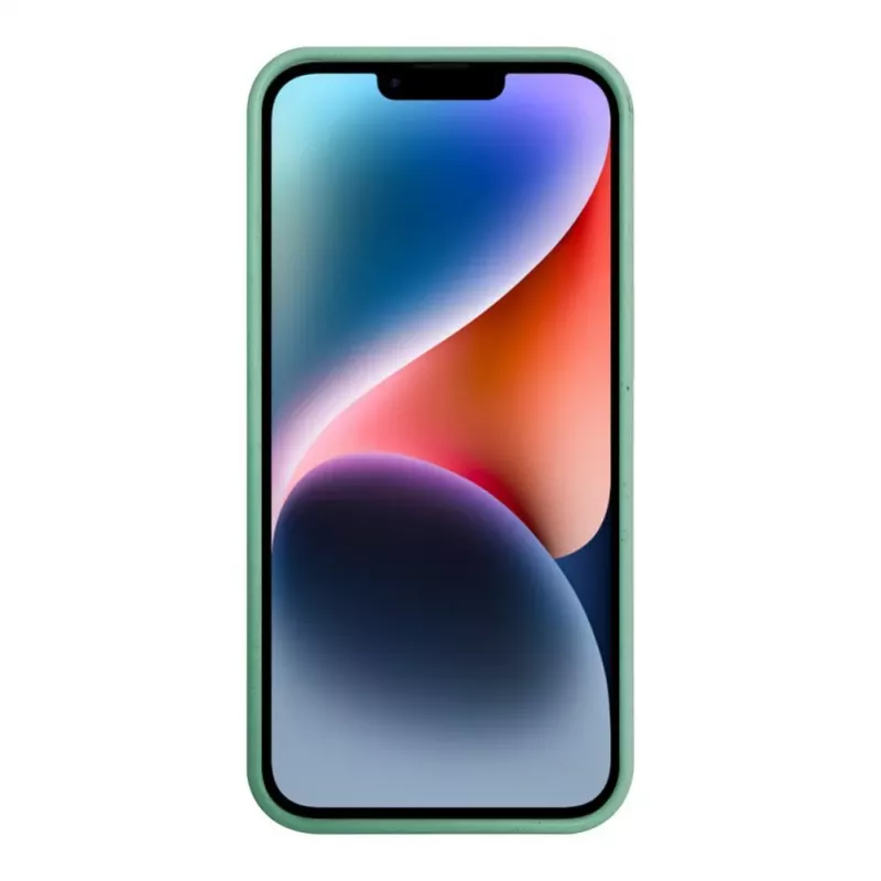 iLike Funda de silicona y plástico Eco Print Design flor para Apple iPhone 14 verde