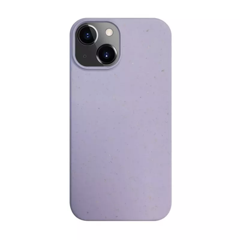 iLike Funda de silicona y plástico Eco Print Design flor para Apple iPhone 14 lila