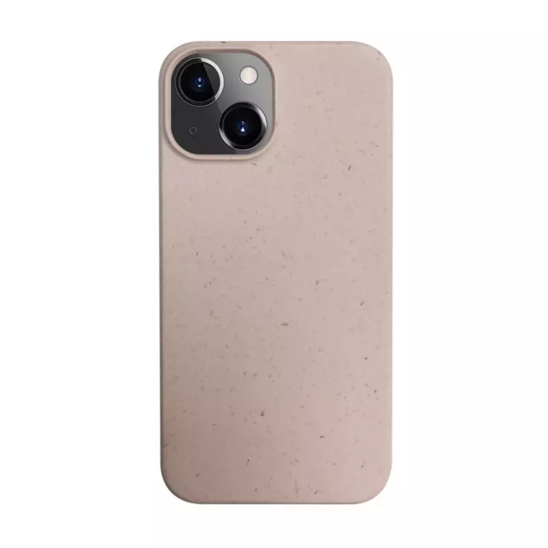 iLike Funda de silicona y plástico Eco Print Design para Apple iPhone 14 beige