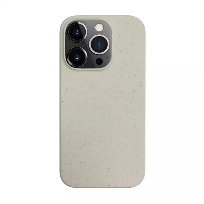 iLike Funda de silicona TPU Eco Print Design para Apple iPhone 14 Pro Max blanca