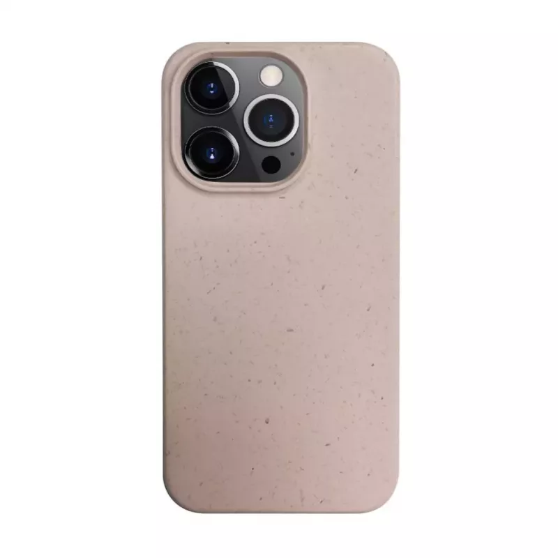 iLike Funda de silicona y plástico Eco Print Design para Apple iPhone 14 Pro Max beige