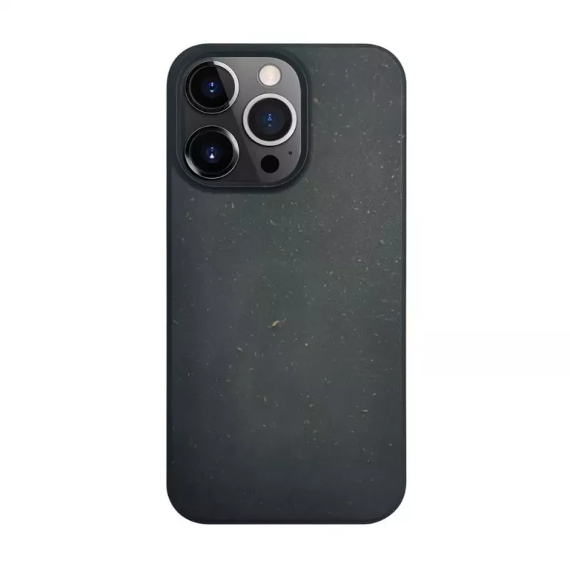 iLike Funda de silicona y plástico Eco Print Design para Apple iPhone 14 Pro negra