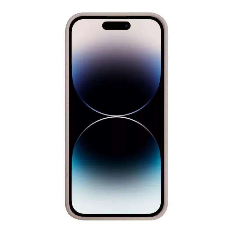 iLike Funda de silicona y plástico Eco Print Design para Apple iPhone 14 Pro beige