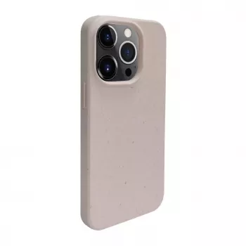 iLike Funda de silicona y plástico Eco Print Design para Apple iPhone 14 Pro beige