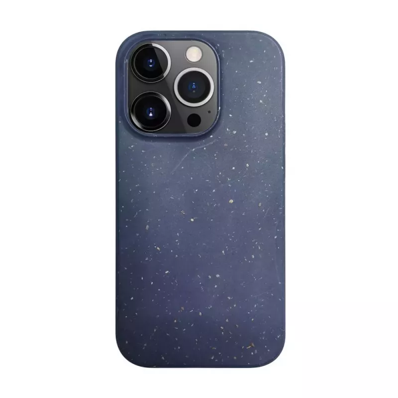 iLike Funda de silicona y plástico Eco Print Design para Apple iPhone 14 Pro Max azul