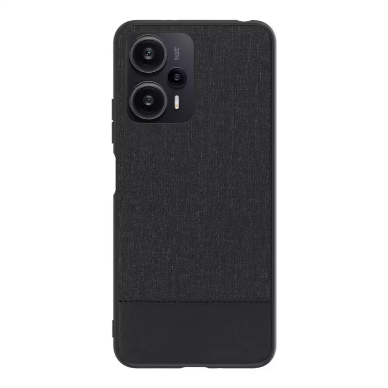 iLike Xiaomi Redmi Note 12 / Poco X5 Funda Trasera de Cuero Sintético Negra