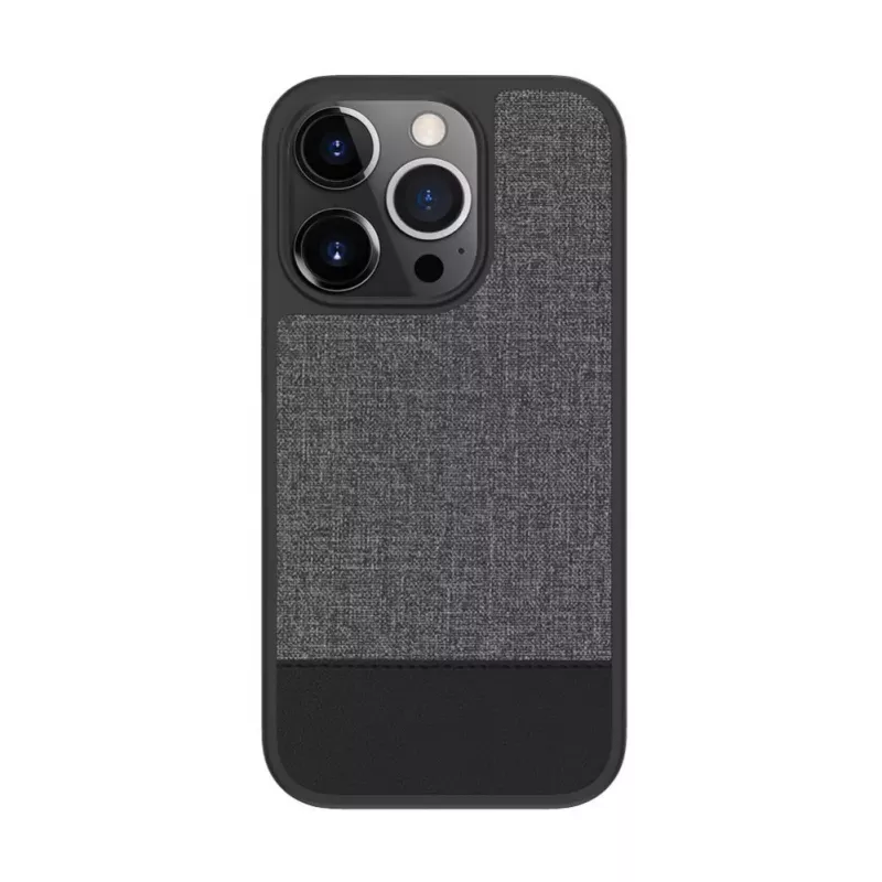 iLike Apple iPhone 14 Pro Funda Trasera de Cuero Sintético Gris