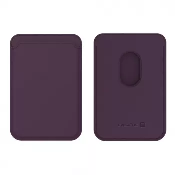Evelatus Monedero Universal para iPhone de Cuero Genuino con MagSafe Morado Intenso