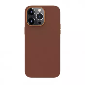 EVELATUS Funda de Cuero Genuino para Apple iPhone 13 Pro con MagSafe Marrón