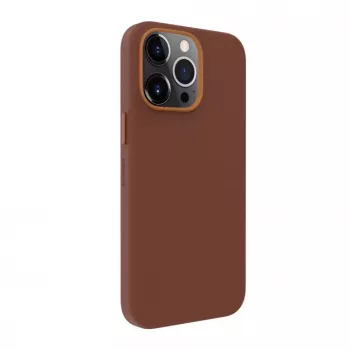 EVELATUS Funda de Cuero Genuino para Apple iPhone 13 Pro con MagSafe Marrón