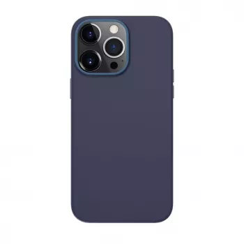 Evelatus Funda de Cuero Genuino para Apple iPhone 13 Pro con MagSafe Azul
