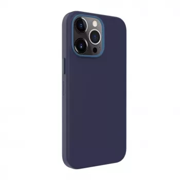 Evelatus Funda de Cuero Genuino para Apple iPhone 13 Pro con MagSafe Azul
