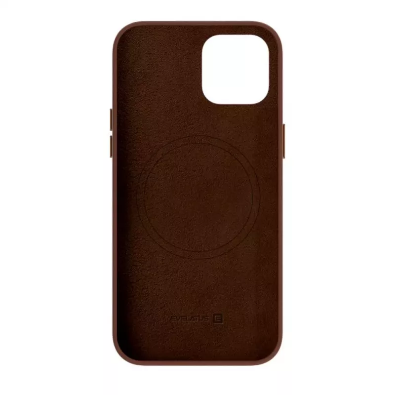 Evelatus Funda de Cuero Genuino para Apple iPhone 14 con MagSafe Marrón