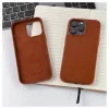 Evelatus Funda de Cuero Genuino para Apple iPhone 14 Pro Max con MagSafe Marrón
