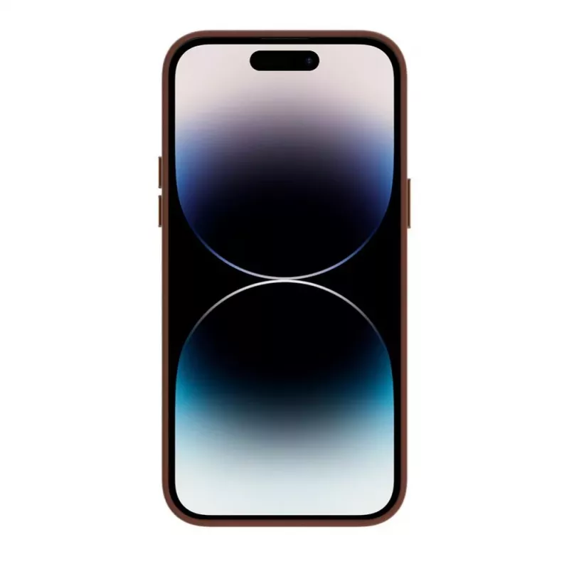 Evelatus Funda de Cuero Genuino para Apple iPhone 14 Pro con MagSafe Marrón
