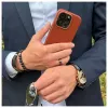 Evelatus Funda de Cuero Genuino para Apple iPhone 14 Pro con MagSafe Marrón