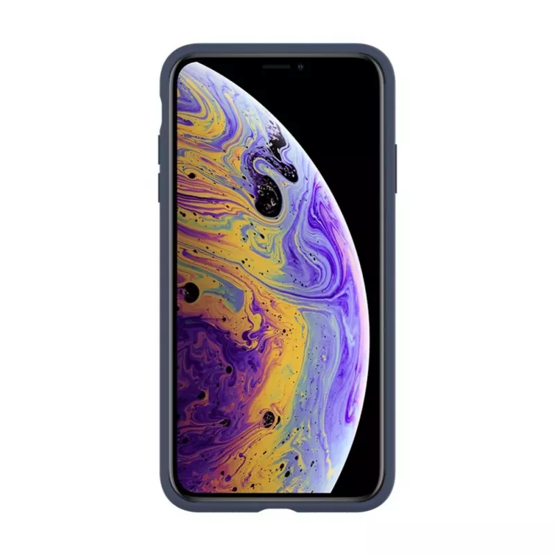 Evelatus Funda de Silicona Premium Soft Touch para Apple iPhone Xs Max Azul Medianoche
