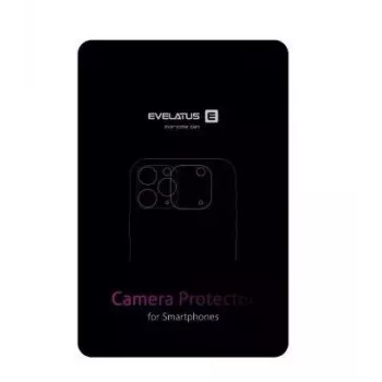 Evelatus Samsung Galaxy S23 Full Camera Lens Protector Armor – cristal templado con marco de aluminio, dureza 9H, negro