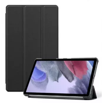 Evelatus Galaxy Tab A7 Lite funda tipo libro con interior de imitación de microfibra negro