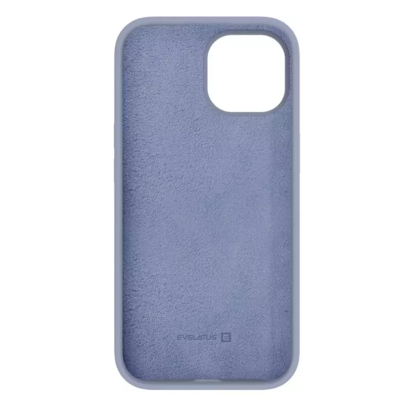 Evelatus Funda de silicona Premium Soft Touch para Apple iPhone 15 gris lavanda