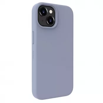 Evelatus Funda de silicona Premium Soft Touch para Apple iPhone 15 gris lavanda