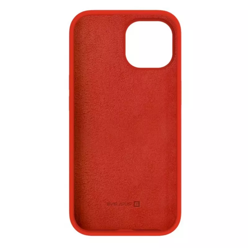 Evelatus Funda de silicona Premium Soft Touch para Apple iPhone 15 roja