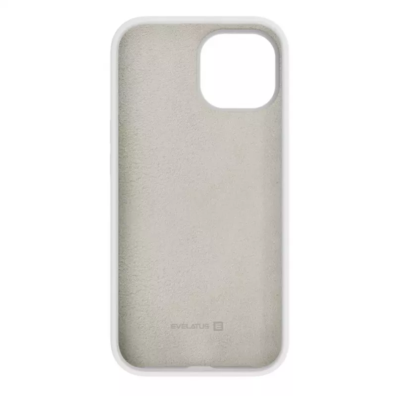Evelatus Funda de silicona Premium Soft Touch para Apple iPhone 15 Plus blanca