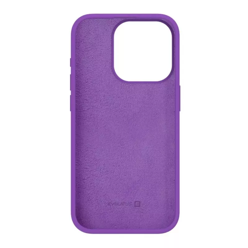 Evelatus Funda de silicona Premium Soft Touch para Apple iPhone 15 Pro morado intenso