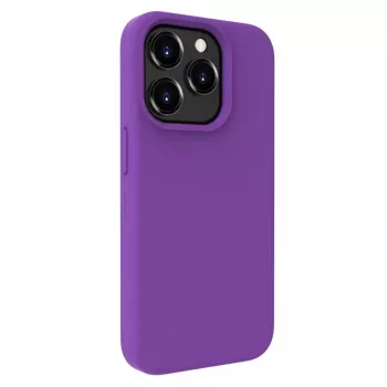 Evelatus Funda de silicona Premium Soft Touch para Apple iPhone 15 Pro morado intenso