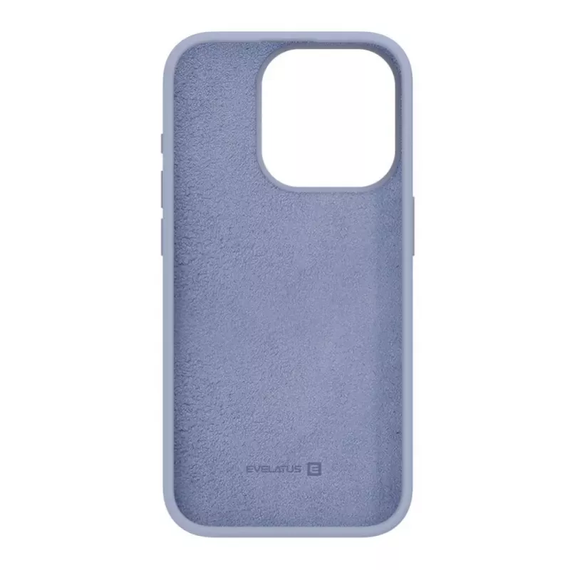 Evelatus Funda de silicona Premium Soft Touch para Apple iPhone 15 Pro gris lavanda