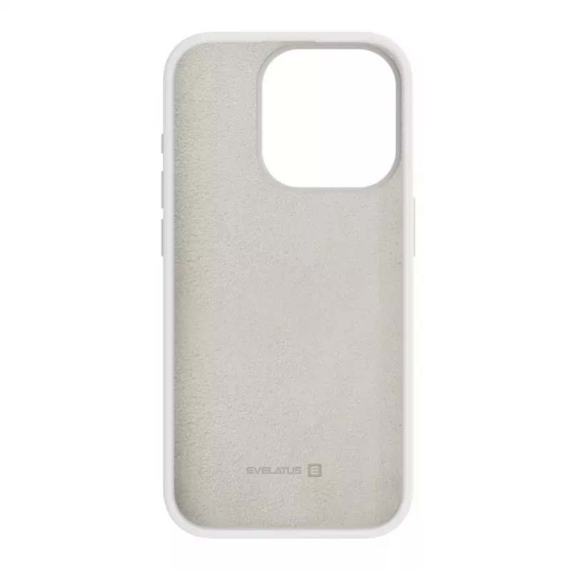 Evelatus Funda de silicona Premium Soft Touch para Apple iPhone 15 Pro Max blanca