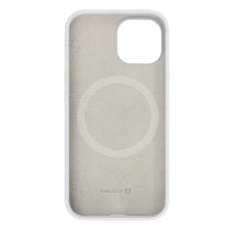 Evelatus Funda de silicona MagSafe Premium Soft Touch para Apple iPhone 15 blanca