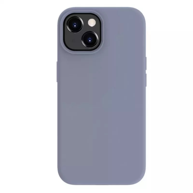 Evelatus Funda de silicona MagSafe Premium Soft Touch para Apple iPhone 15 gris lavanda