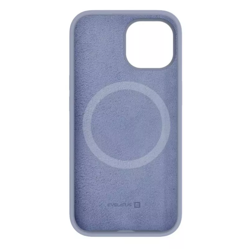 Evelatus Funda de silicona MagSafe Premium Soft Touch para Apple iPhone 15 gris lavanda
