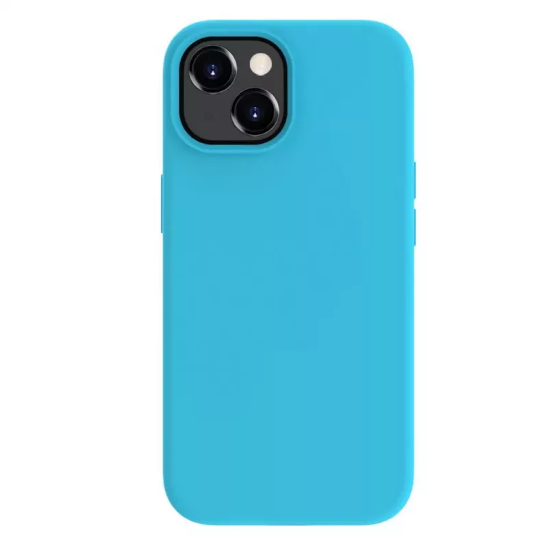Evelatus Funda de silicona MagSafe Premium Soft Touch para Apple iPhone 15 azul cian