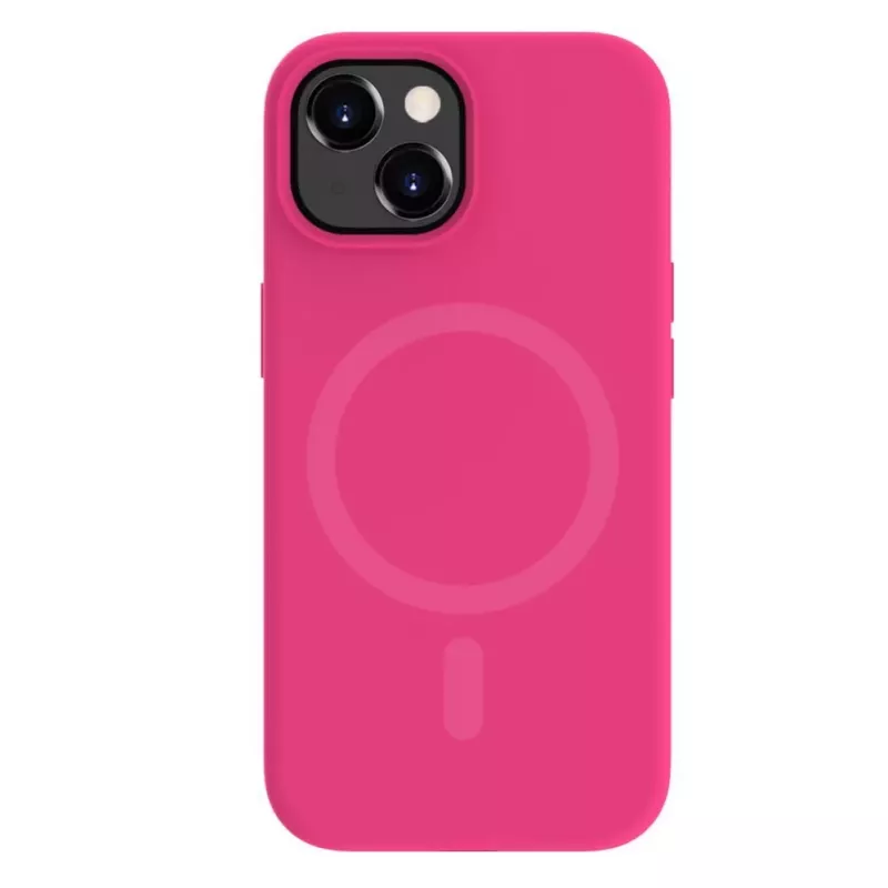 Evelatus Funda de silicona MagSafe Premium Soft Touch para Apple iPhone 15 rosa