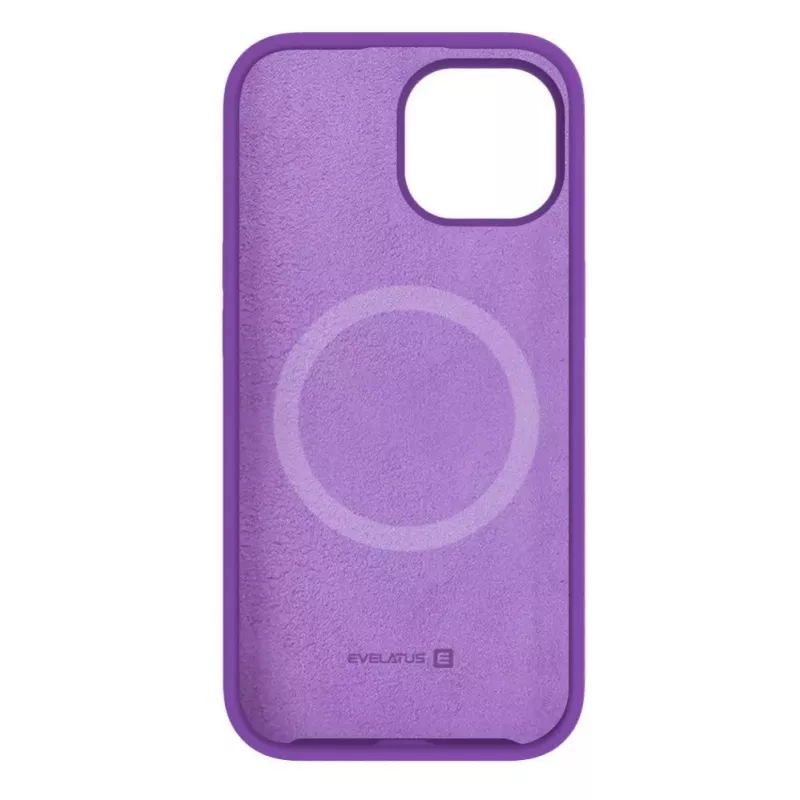 Evelatus Funda de silicona MagSafe Premium Soft Touch para Apple iPhone 15 Plus morado intenso