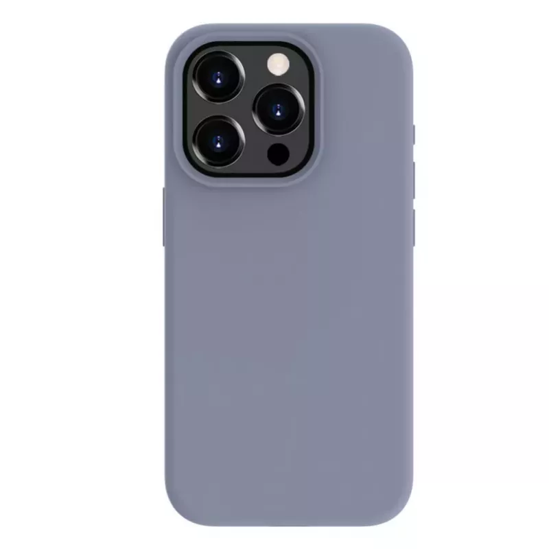 Evelatus Funda de silicona MagSafe Premium Soft Touch para Apple iPhone 15 Pro gris lavanda