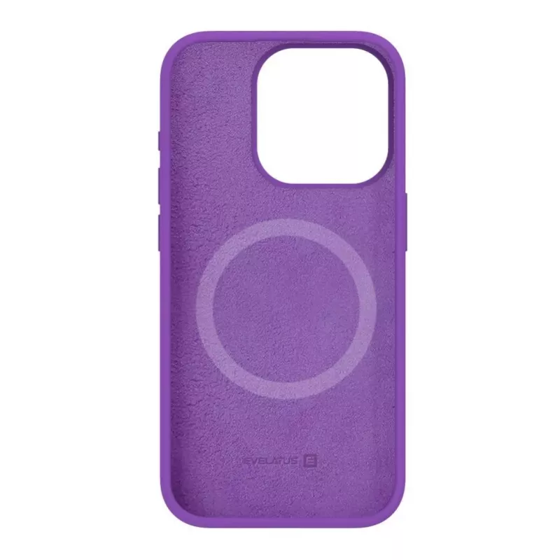 Evelatus Funda de silicona Soft Touch Premium MagSafe para Apple iPhone 15 Pro Max morado oscuro