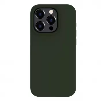 Evelatus Funda de silicona Soft Touch Premium MagSafe para Apple iPhone 15 Pro Max verde oliva oscuro