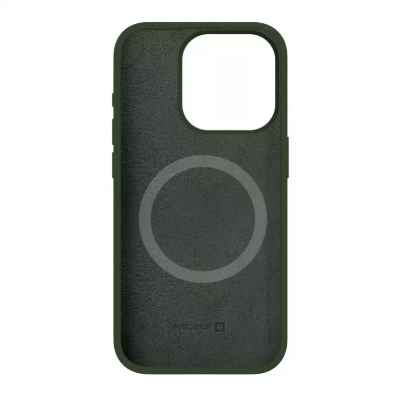 Evelatus Funda de silicona Soft Touch Premium MagSafe para Apple iPhone 15 Pro Max verde oliva oscuro