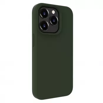 Evelatus Funda de silicona Soft Touch Premium MagSafe para Apple iPhone 15 Pro Max verde oliva oscuro