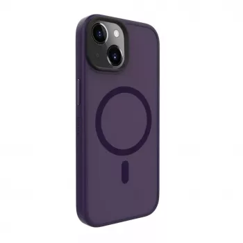 Evelatus Funda híbrida con MagSafe PC+TPU para Apple iPhone 15 morado oscuro