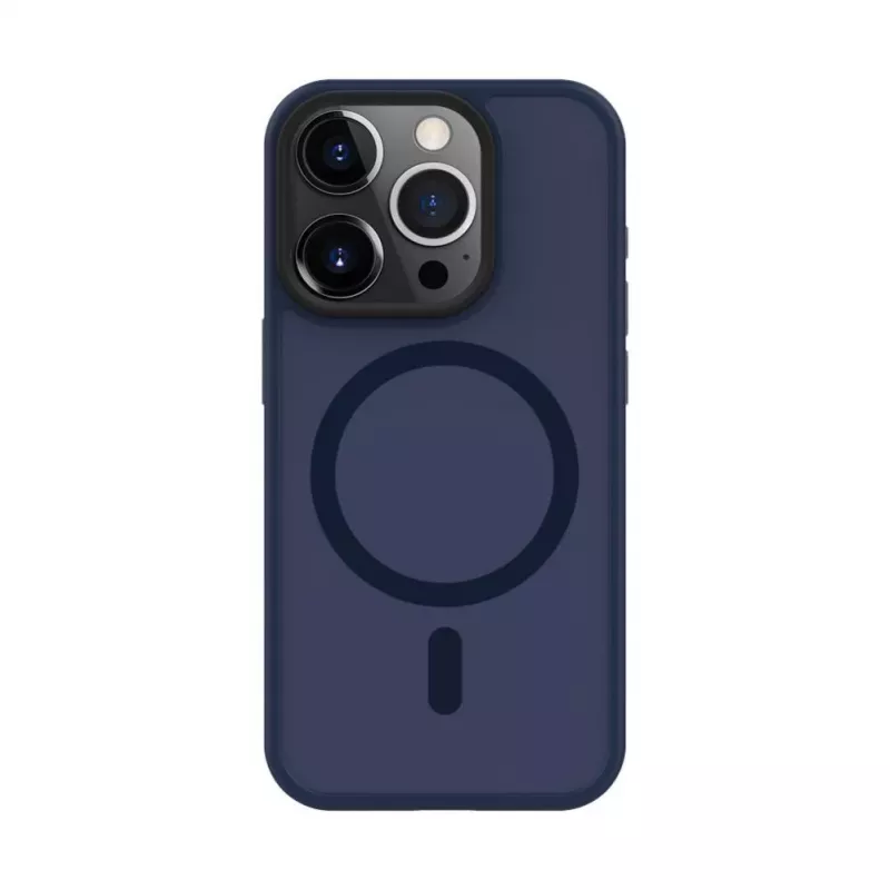 Evelatus Funda híbrida con MagSafe y protección de cámara PC+TPU para Apple iPhone 15 Pro azul oscuro