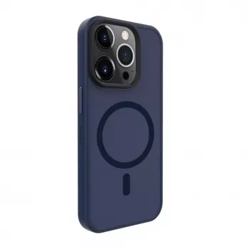 Evelatus Funda híbrida con MagSafe PC+TPU para Apple iPhone 15 Pro Max azul oscuro