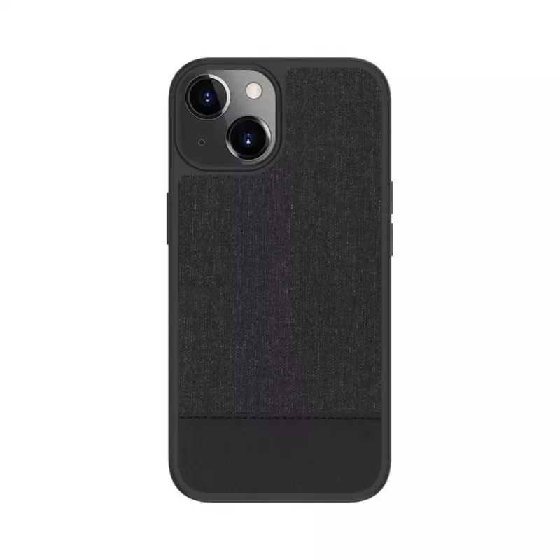 Evelatus Funda trasera de piel sintética MagSafe para Apple iPhone 15 negra