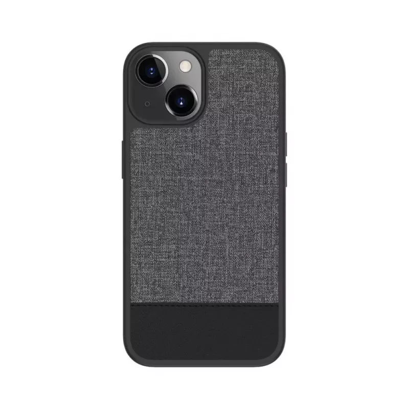 Evelatus Funda trasera de piel sintética MagSafe para Apple iPhone 15 Plus gris