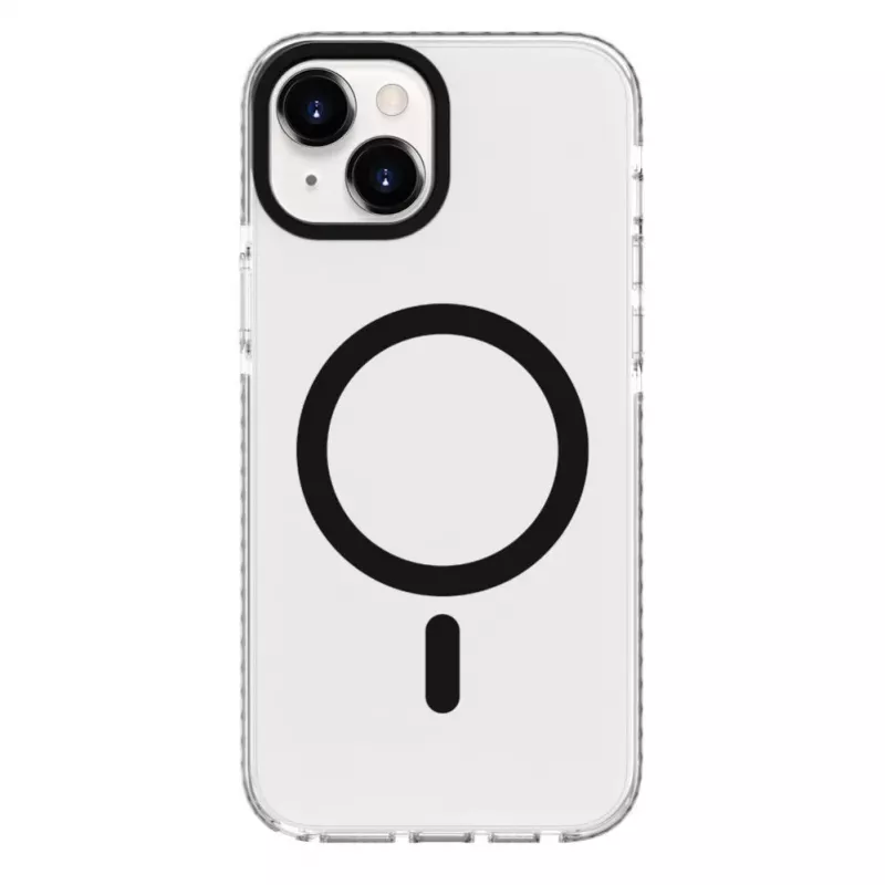 Evelatus Funda transparente PC+TPU con MagSafe para Apple iPhone 15 Plus negro transparente