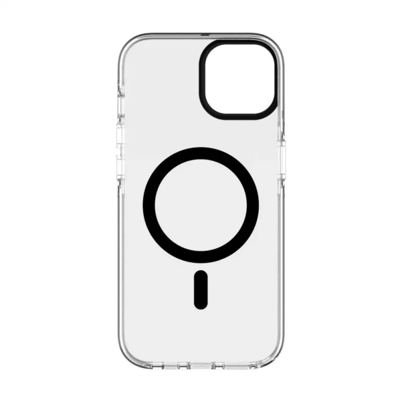 Evelatus Funda transparente PC+TPU con MagSafe para Apple iPhone 15 Plus negro transparente